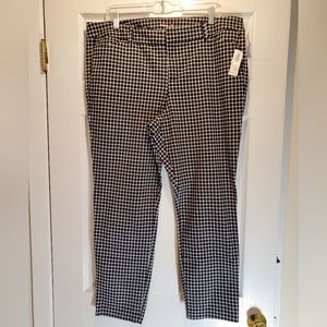 Old Navy Pixie Ankle Pants BW Checkered High Waist Size 16 NWT